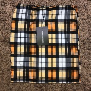 Yellow plaid mini skirt